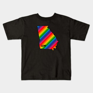 USA States: Georgia (rainbow) Kids T-Shirt